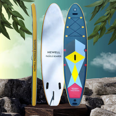 The Magneto paddleboard against a colorful background.