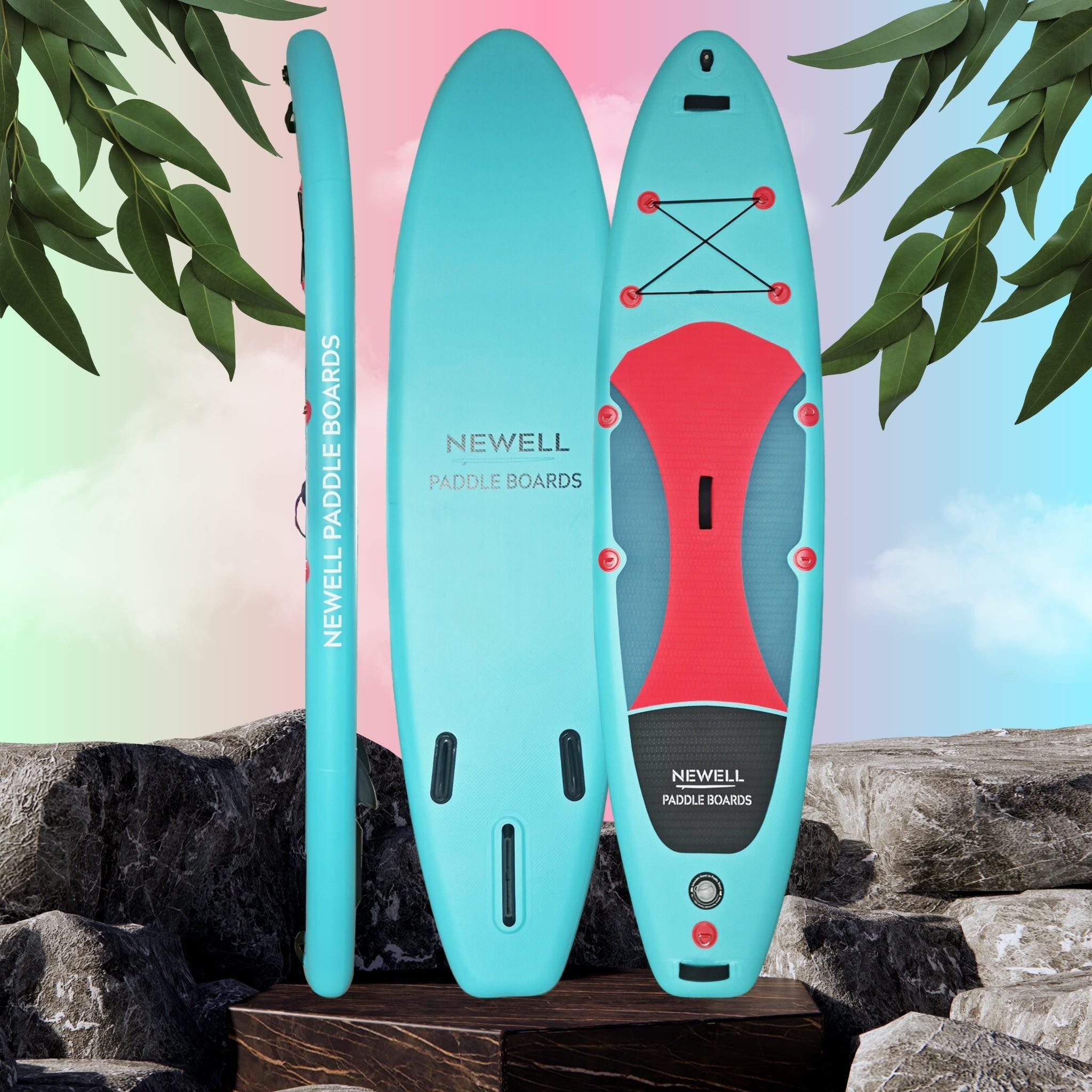 The Calypso paddleboard against a colorful background.