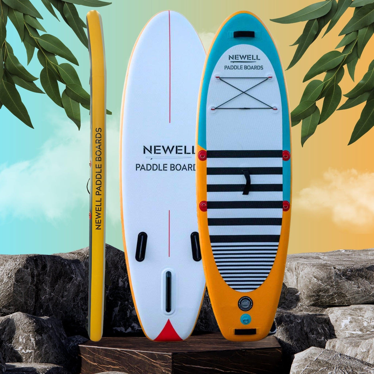 The Wippersnapper paddleboard for kids against a colorful background.